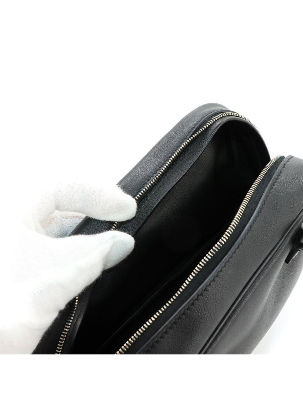 Hermes Mini Plume 20 Hand Bag Swift Black Silver 20 - Picture 9 of 10